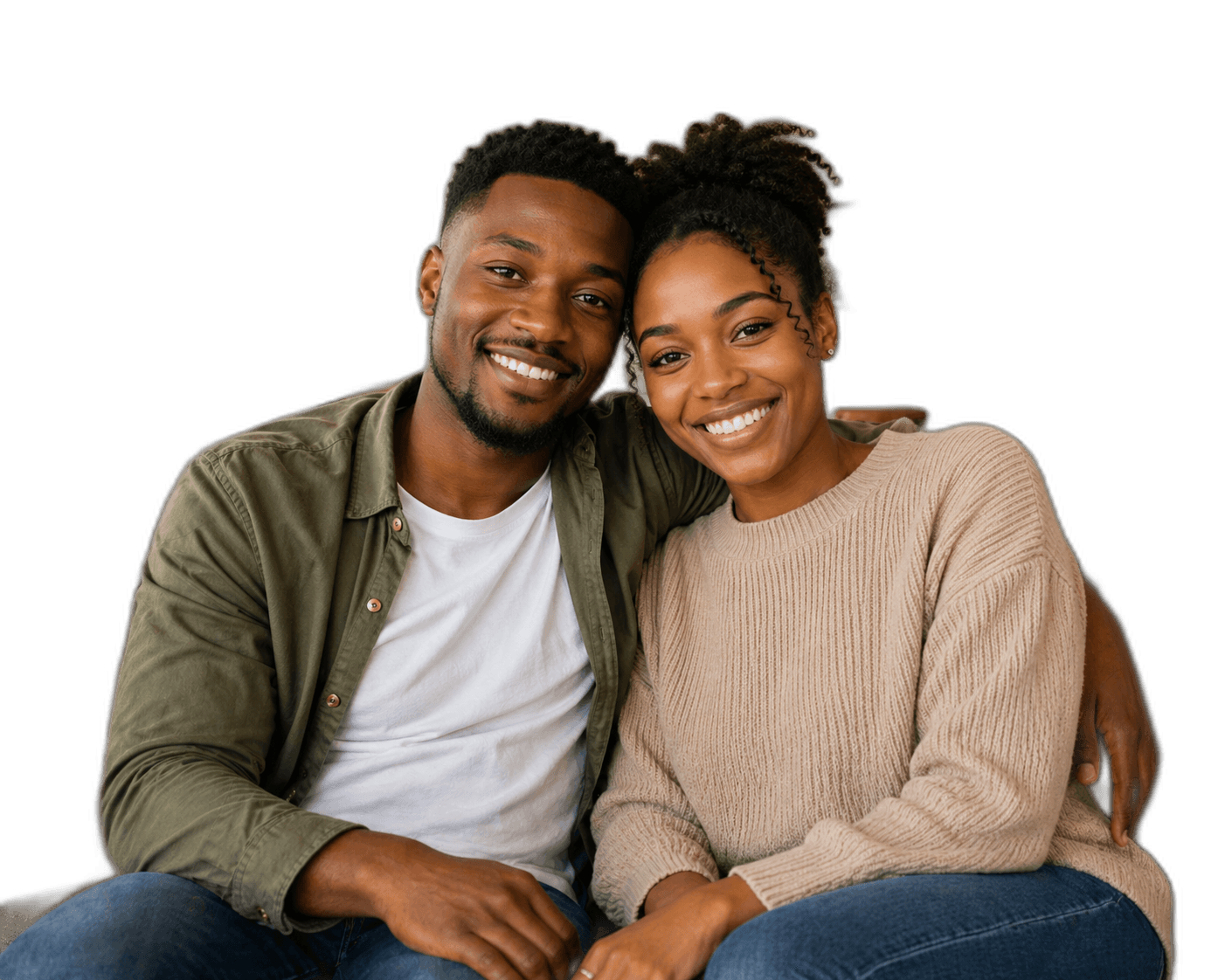 Couple in their monthly rental apartment