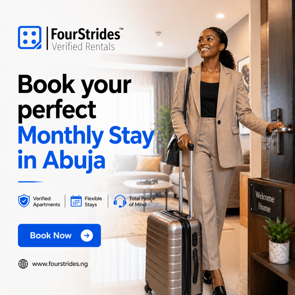 Woman moving into her FourStrides verified apartment