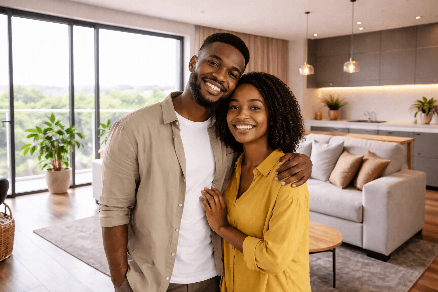 A couple moving into their new home in Abuja